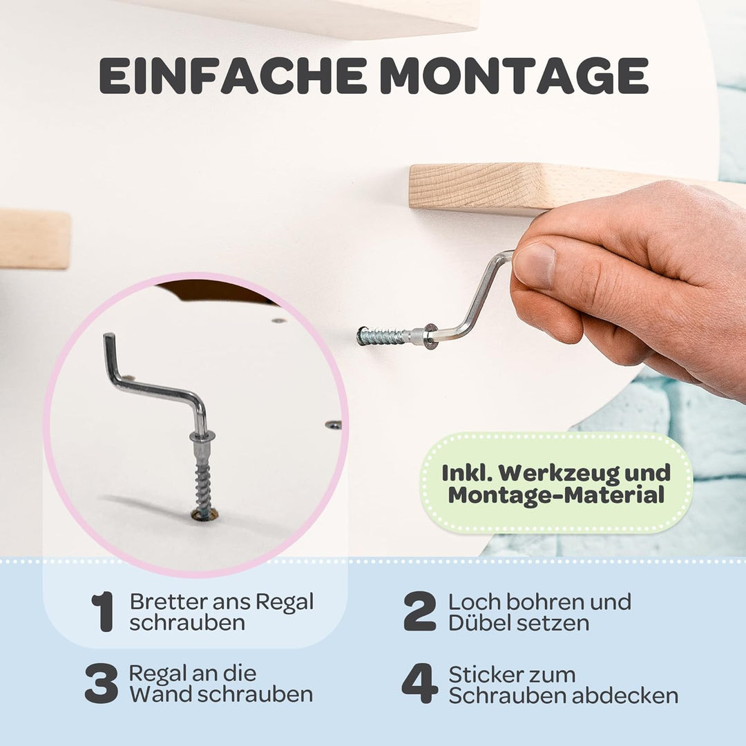 Tonie Regal Wolke Weiss für Toniebox 1 & 2 [GRATIS Tragetasche] bis 20 Figuren - Mädchen und Junge -