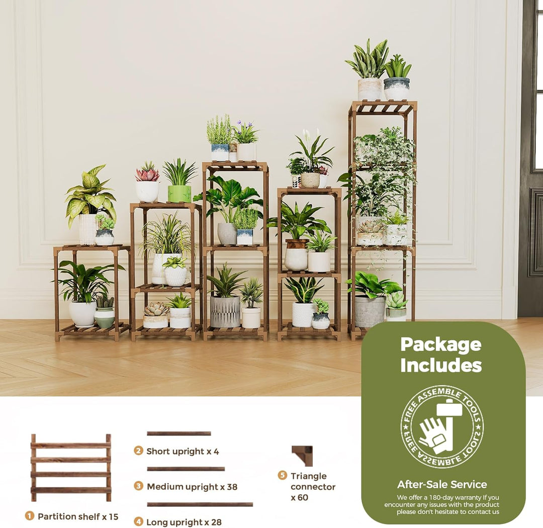 Bamworld 5 Sets von Paket-Pflanzenständer-Kombination, für Innen- und Aussenbereich, Pflanzenständer