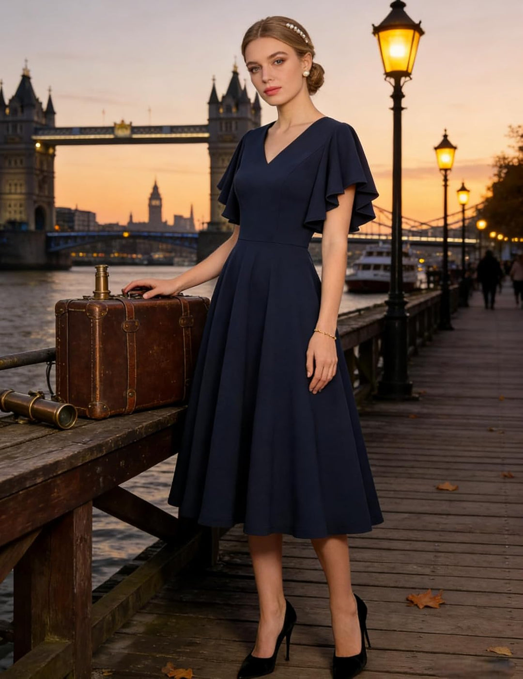 bridesmay Damen Kleider Vintage Kleider 50er Jahre Rockabilly A Line Cocktailkleid Abendkleider Eleg