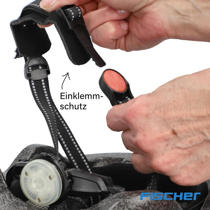 FISCHER Kinder-Helm, Fahrradhelm, Jugendhelm mit integriertem LED-Rücklicht, XS/S, 48-54cm Delfin, D
