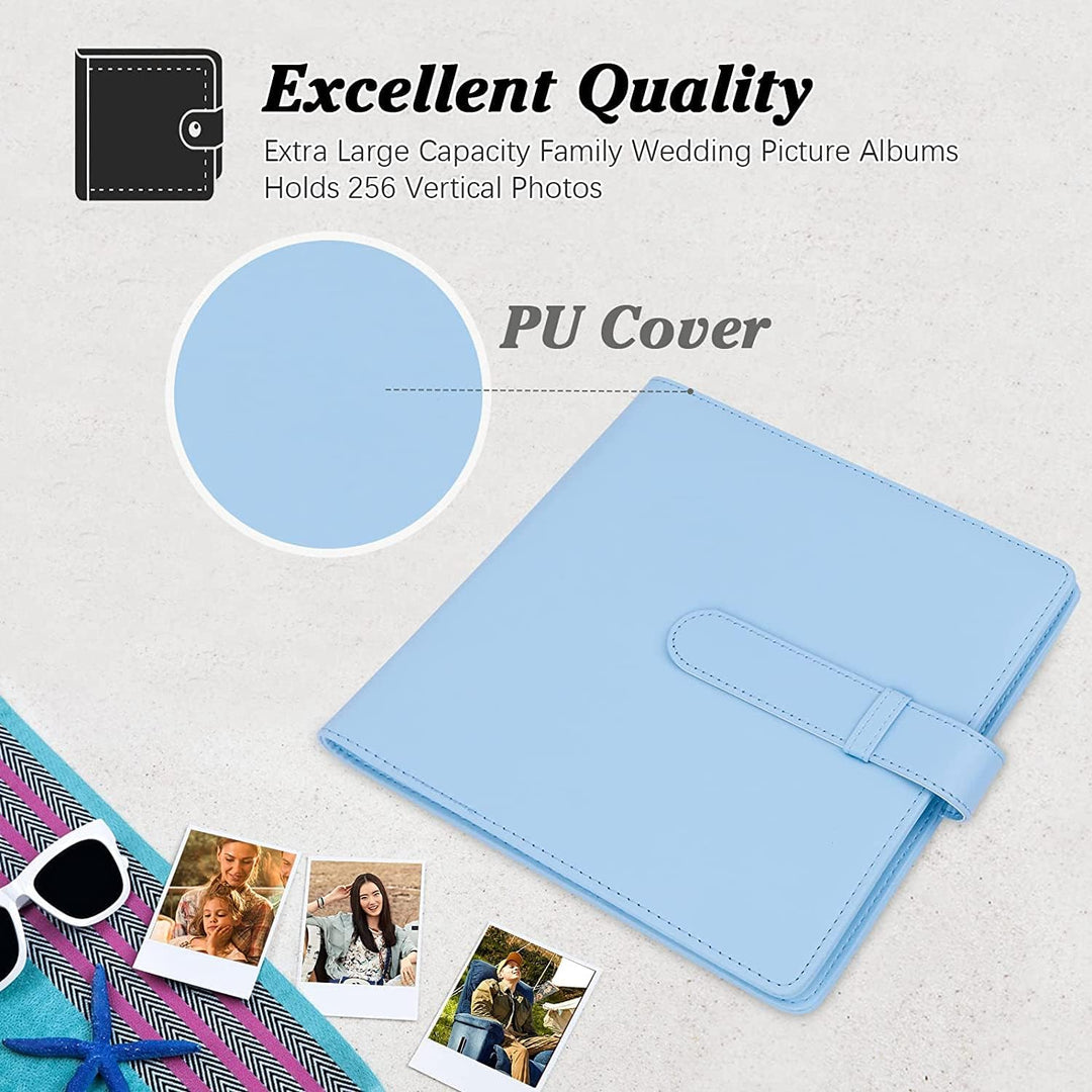 Crefotu Tasche Hülle mit 256 Taschen Fotoalbum für für Fujifilm Instax Mini 12 Sofortbildkamera (Bla