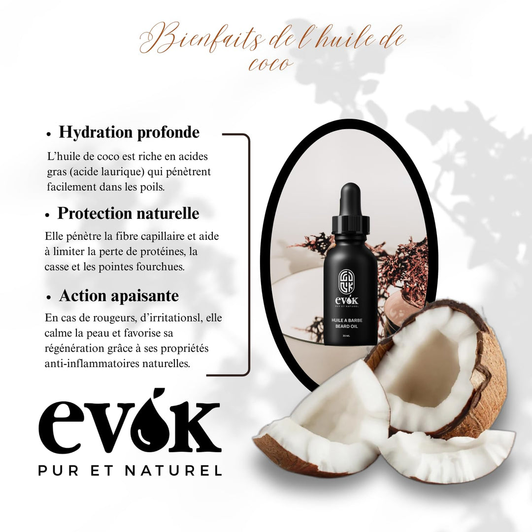 EVOK Bartöl - Naturreines Bartpflegeöl für einen seidigen und gut gepflegten Bart - Amber Vanille Du