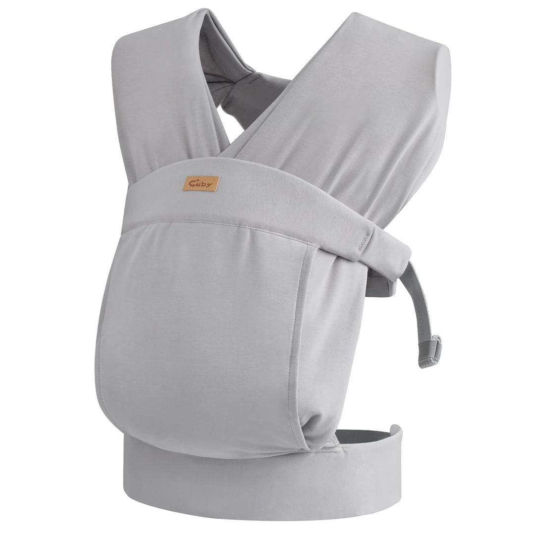 Babytrage für Neugeborene ab Geburt Extra Weich, Bauchtrage Baby-Tragetasche Ergonomisch (Light Grey