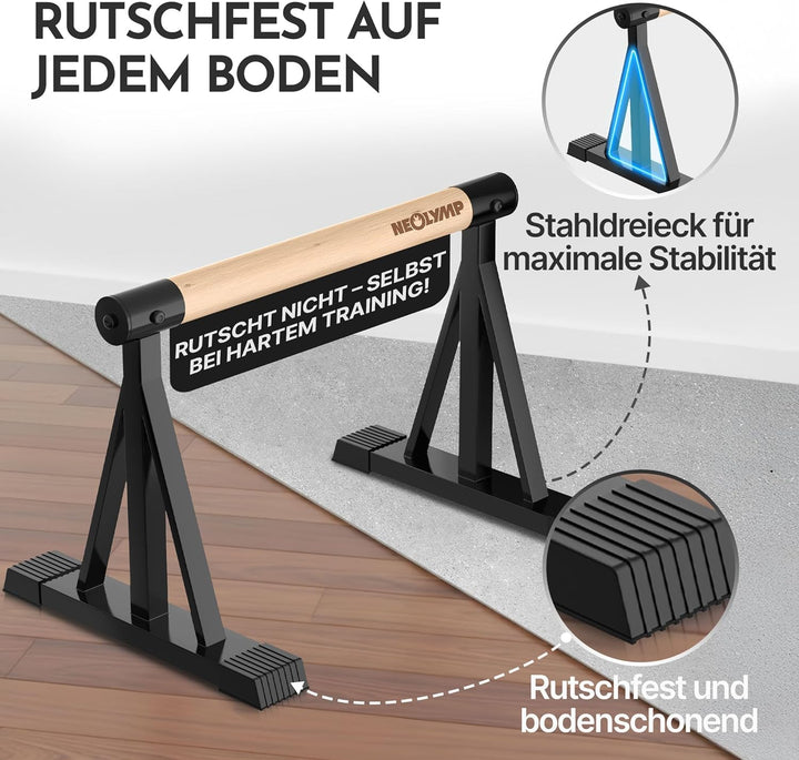 NEOLYMP Parallettes Holz - Calisthenics Equipment Liegestützgriffe - Push Up Bars & Handstand Griffe