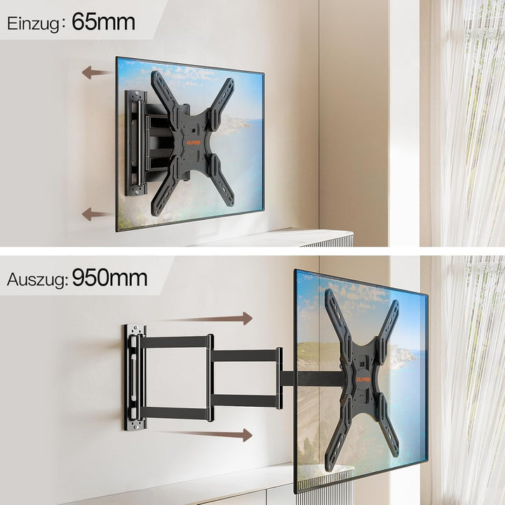 ELIVED Lang Arm TV Wandhalterung für die meisten 26-65 Zoll Fernseher, Eck TV Halterung Ausziehbar 9