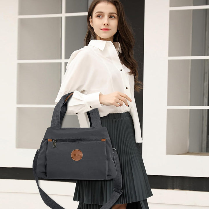DORRISO Damen Umhängetasche Canvas Handtasche Schultertasche Casual Umhängetaschen Gross Kapazität S