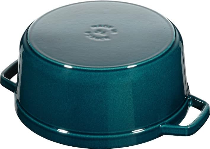 STAUB Cocotte, Gusseisen Bräter, Alle Herdarten inkl Induktion, Rund, 26 cm, 5,0 L, Petrol-Blau 26 c