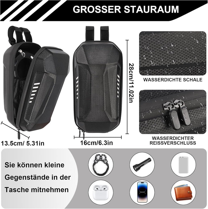 E Scooter Schloss, Schloss für E Scooter mit Tragbaren 3L Wasserdicht Aufhängetasche, Handschellensc
