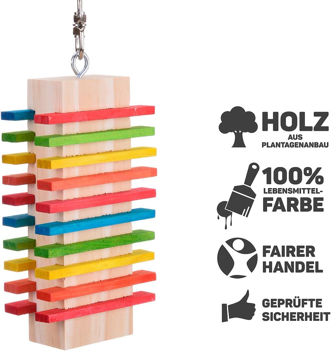 HappyBird | Papageienspielzeug aus Holz Slidy II - der Knabberspass !