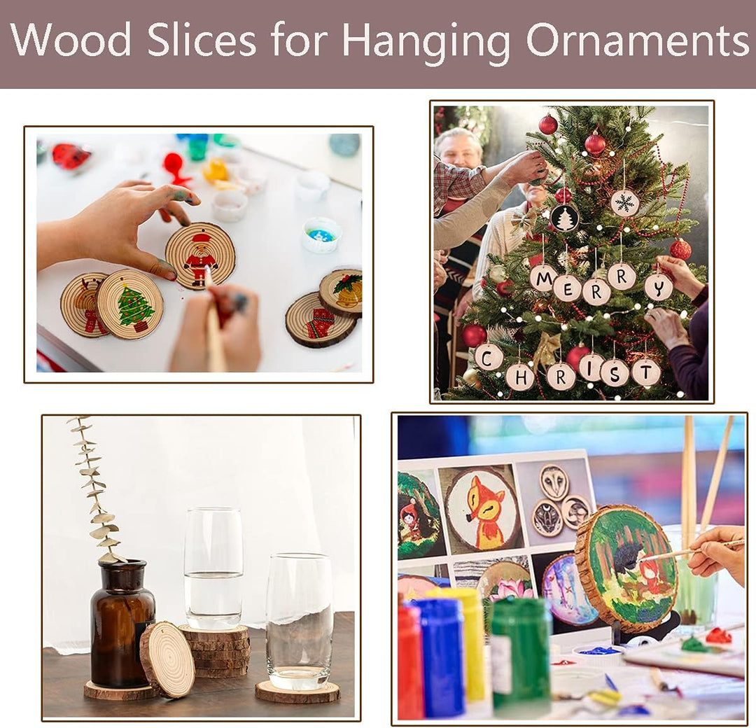 Natürliche Holz Scheiben 20pcs 9-10 cm Unfinished DIY Handwerk vorgebohrt mit Loch Runde Holzkreise