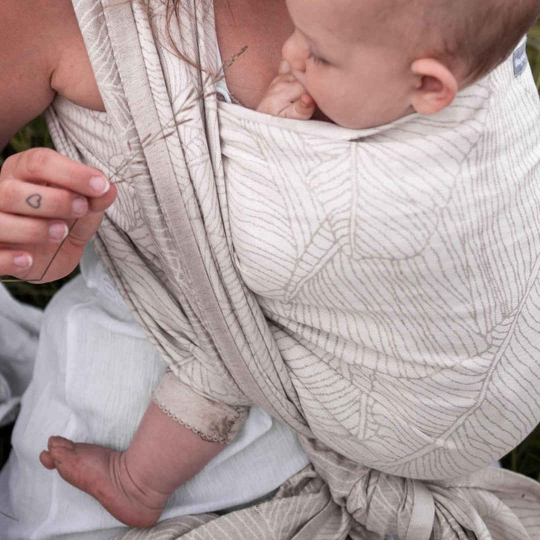 Hoppediz Babytragetuch gewebt ab Geburt, ergonomisches Tragetuch für Neugeborene und Kleinkinder, kb