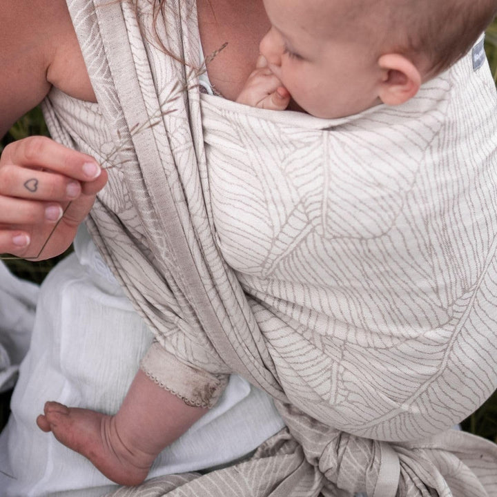 Hoppediz Babytragetuch gewebt ab Geburt, ergonomisches Tragetuch für Neugeborene und Kleinkinder, kb