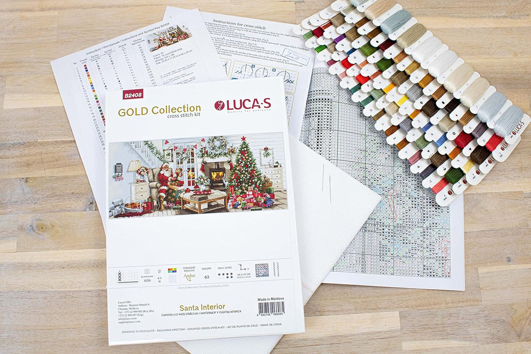 Kreuzstich-Set Luca-S Gold – Santa Interior, B2408, Stickpackung