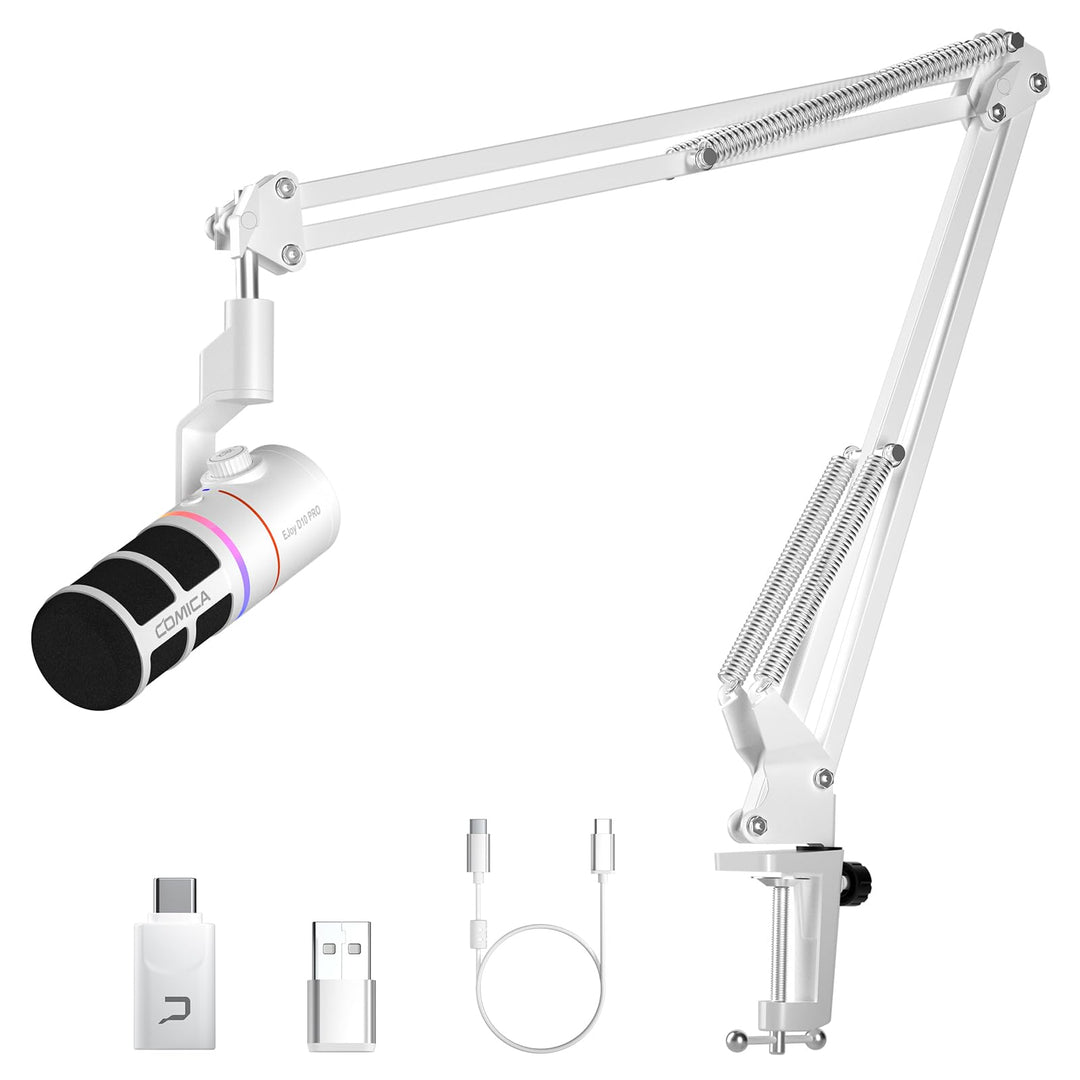 COMICA EJoy D10 Pro Mikrofon Cardioid Dynamisches USB-C/XLR Mikrofon mit 48kHz/24bit, RGB-Beleuchtun