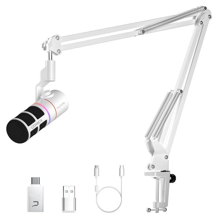 COMICA EJoy D10 Pro Mikrofon Cardioid Dynamisches USB-C/XLR Mikrofon mit 48kHz/24bit, RGB-Beleuchtun