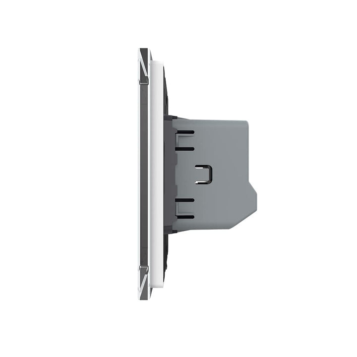 Livolo dimmbarer Wechselschalter Kreuzschalter Dimmer Lichtschalter mit Glasblende in Weiss