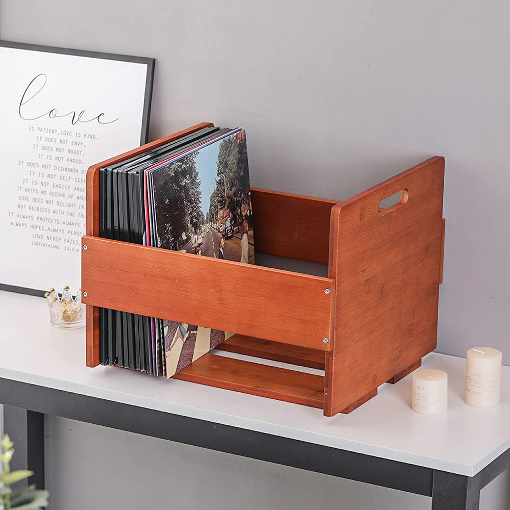 Artliving Schallplatten Aufbewahrung Vinyl LP Box - Schallplattenständer Holz - 41 x 38,5 x 31cm - S