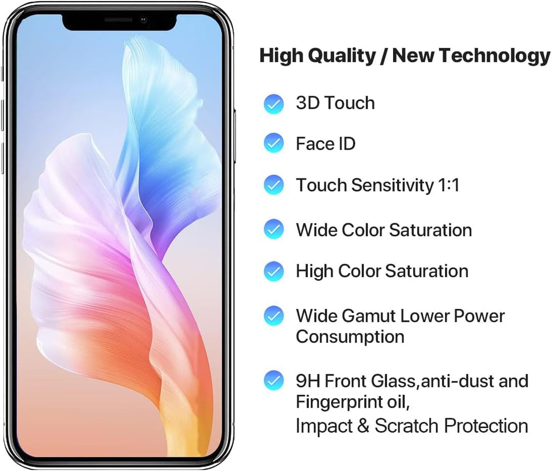 for iPhone Screen Replacement, 3D Touch Screen Display Digitizer Frame Assembly Repair Kits + Waterp