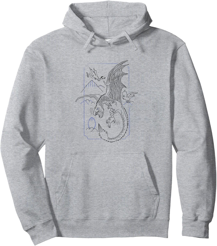 Harry Potter Dragon Line Art Pullover Hoodie