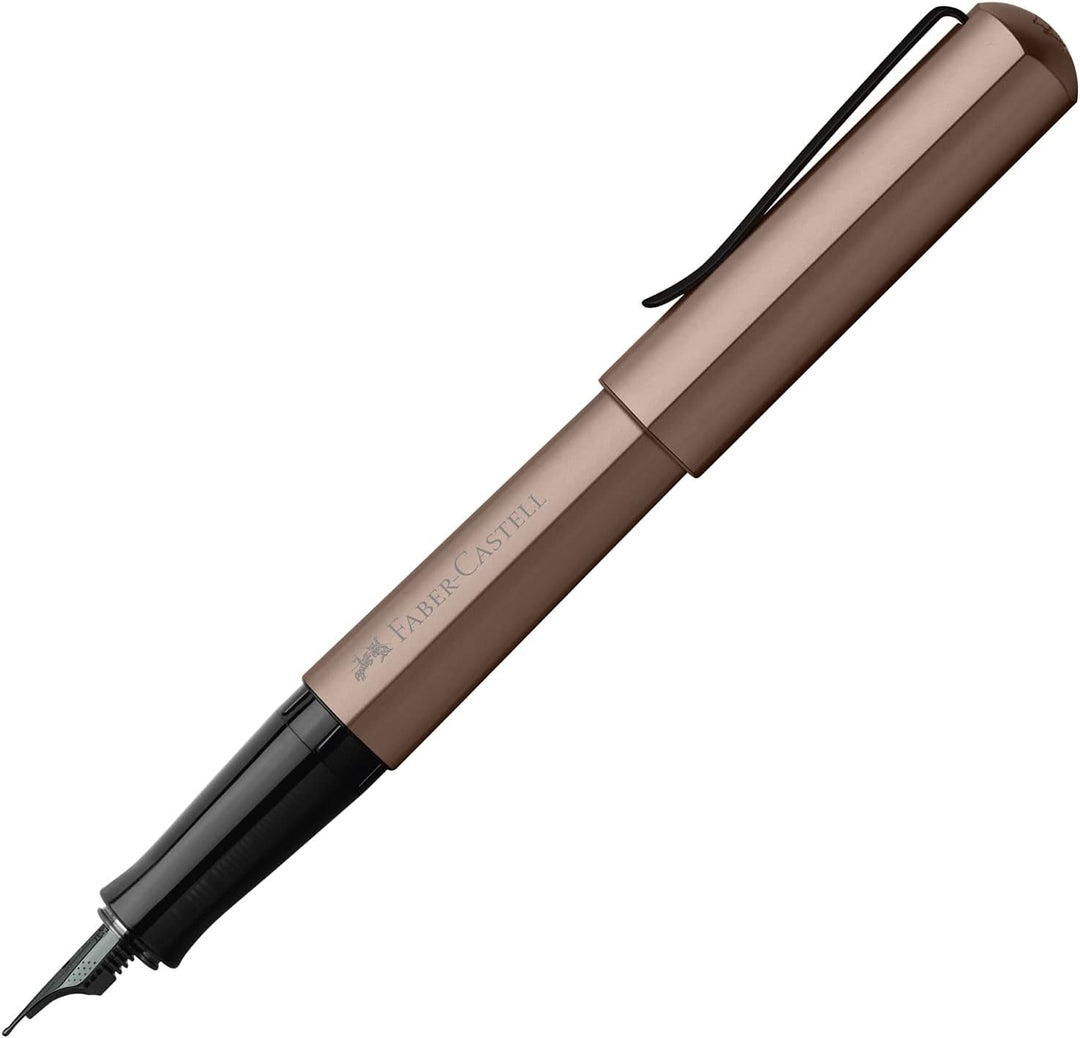 Faber-Castell 150581 - Füller Hexo, Federbreite F, bronze, 1 Stück Füller Hexo F Bronze, Füller Hexo