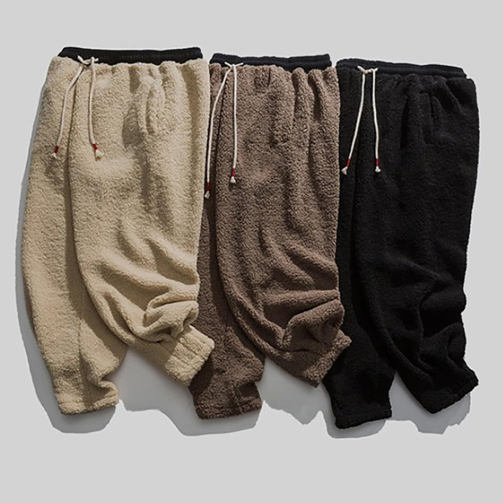 Generisch Teddy Fleece Hose Herren, Plüschhose Herren Sport, Jogginghose Mit Tunnelzug Fleecehose Mi