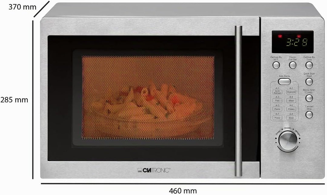 Clatronic® Mikrowelle mit Grill | 1000 Watt | platzsparende Mikrowelle Unterbau | 20L Garraum | Mikr