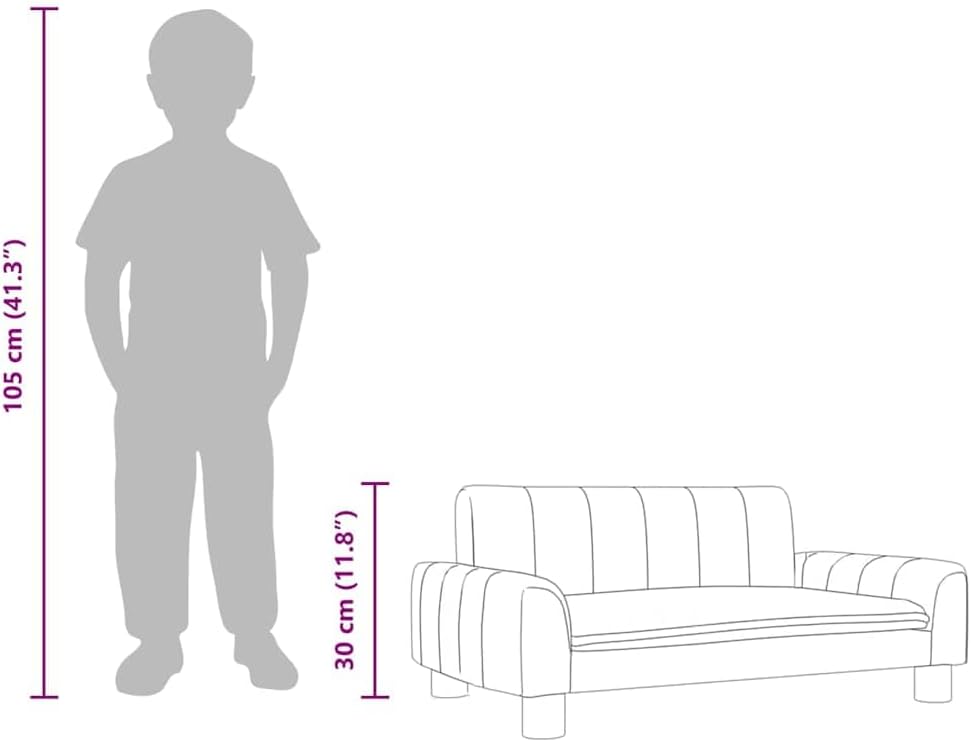 vidaXL Kindersofa Schwarz 70x45x30 cm Kunstleder 70 x 45 x 30 cm Schwarz, 70 x 45 x 30 cm Schwarz