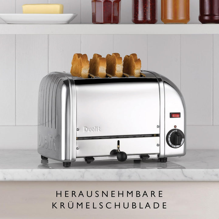 Dualit Classic Vario Toaster 4 Scheiben - Toaster Edelstahl Handgefertigt in GBR - Unique ProHeat® E
