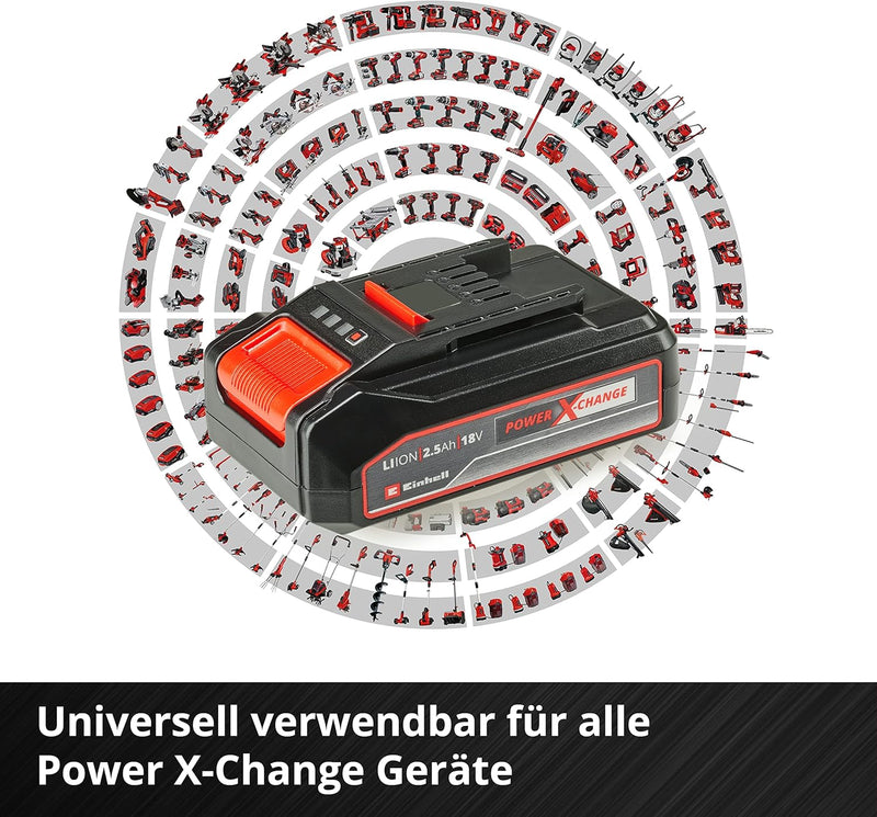 Original Einhell Starter Kit 2,5 Ah Akku und Ladegerät Power X-Change (Li-Ion, 18 V, 50 min Ladezeit