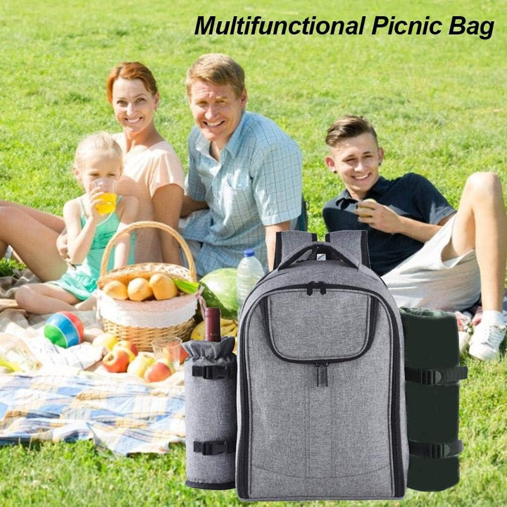 luckything Picknickrucksack 4 Personen Picknick Set Mit Isolierten Kühlfach Picknicktasche Multifunk