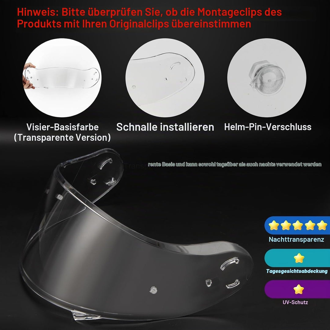 PSLER Helm Visier für Neotec 2 - Verspiegelt Helmvisier für Shoei Neotec 2 CNS-3 Getöntes Visier Mot