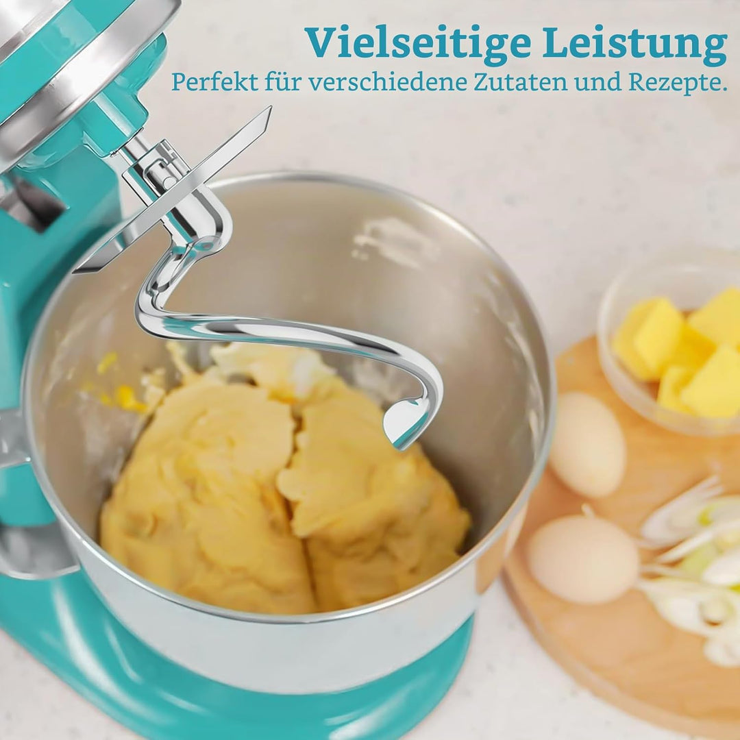 Knethaken aus Edelstahl für KitchenAid Standmixer, passend für 4,5–5 Qt Kippkopf-Standmixer-Aufsätze