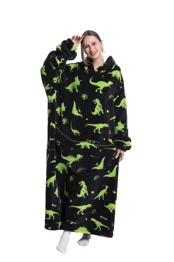 Hoodie Decke Extra Lang mit Kapuze und Tasche für Damen Herren | Weicher Kuschelpullover und tragbar