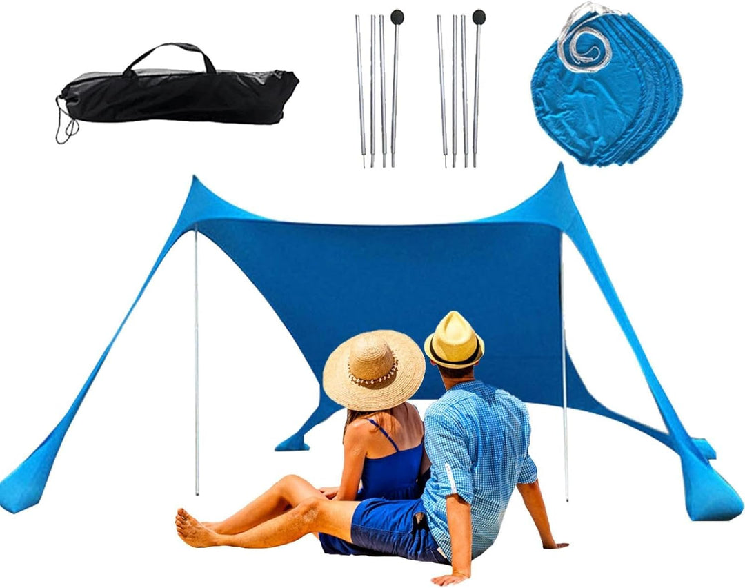 Beach Strandzelt | Sonnenschutz Strand Sonnensegel Aus Lycra | UPF 50+ Strandmuschel Mit Überdachung