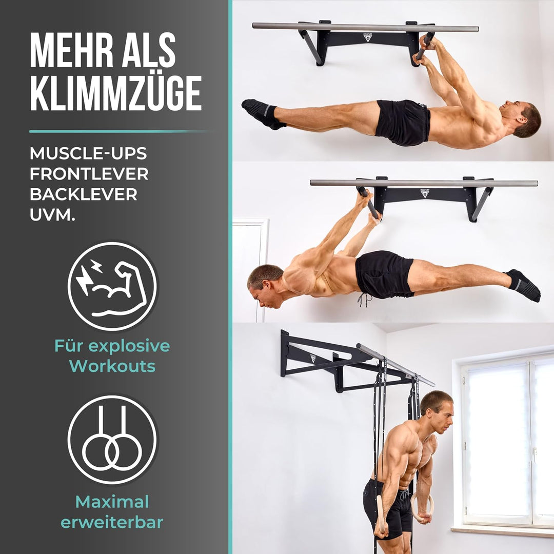 PULLUP & DIP - Muscle Up Bar Klimmzugstange Wand für Outdoor Indoor | Calisthenics | Klimmzugstange