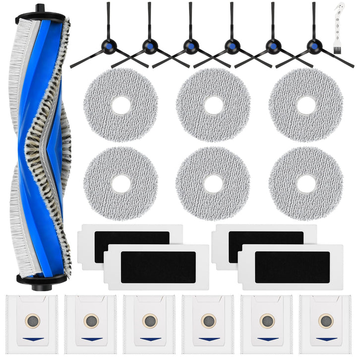 24 Stück Zubehörset für Ecovacs Deebot T30 Omni / T30 Pro Omni Saugroboter, 1 Hauptbürste 4 HEPA Fil