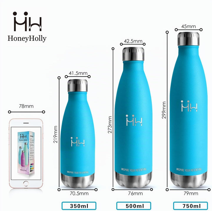 HoneyHolly Trinkflasche Edelstahl - 750ml - Thermosflasche, BPA-Frei, Trinkflasche Sport - Auslaufsi