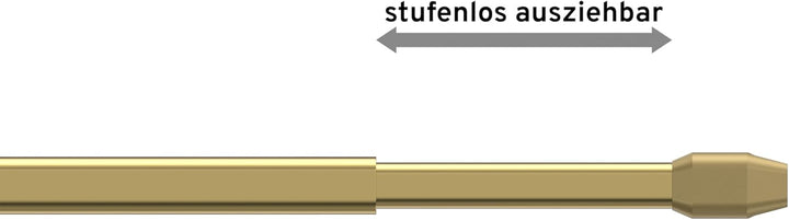 Interdeco Vitragestangen/Scheibenstangen Messing farbig (4 Stück), ausziehbar 100-180 cm, 100-180 cm