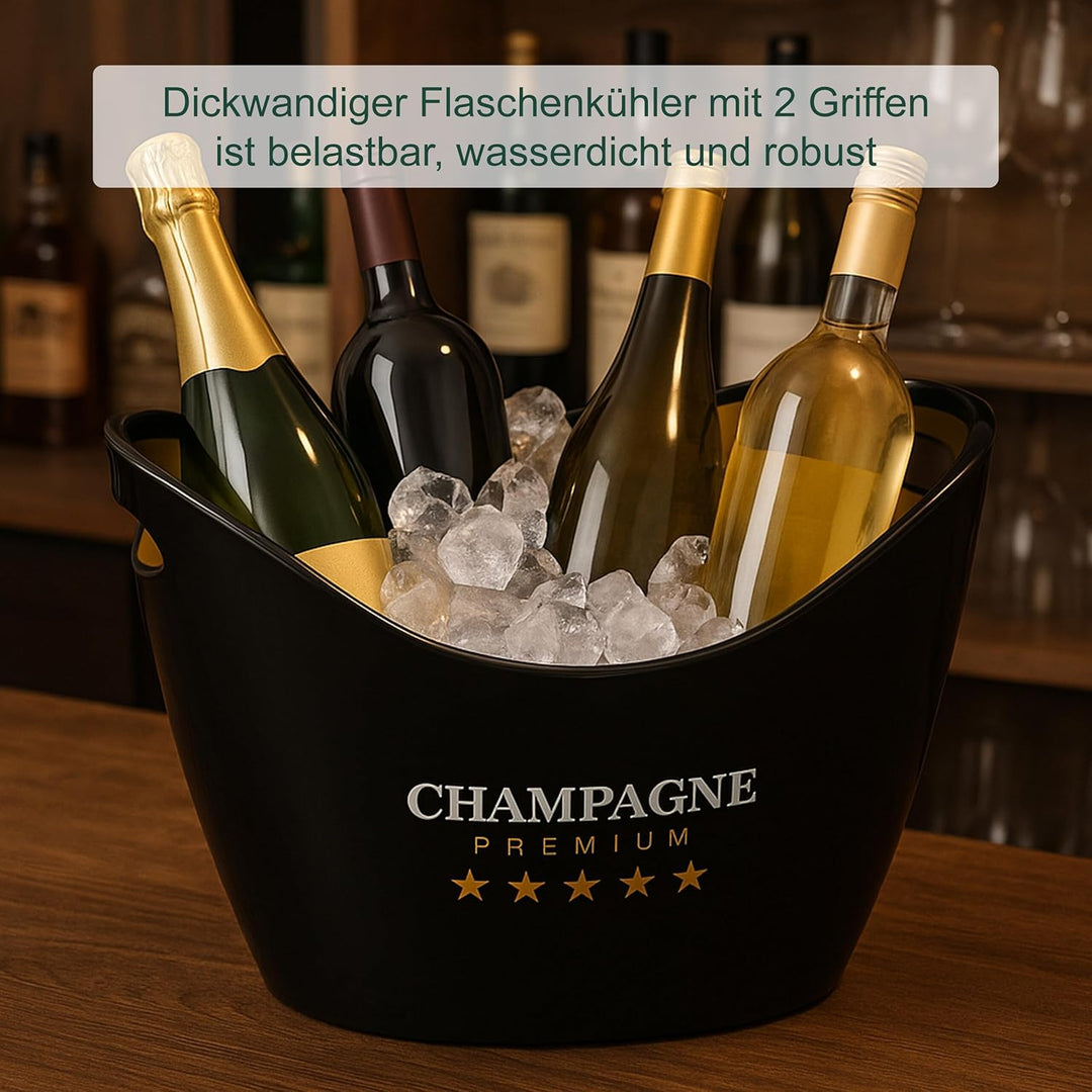 Relaxdays Sektkühler, Flaschenkühler, 8l Volumen, Getränke kühlen, Champagnerkühler HxBxT: 25,5x35x2