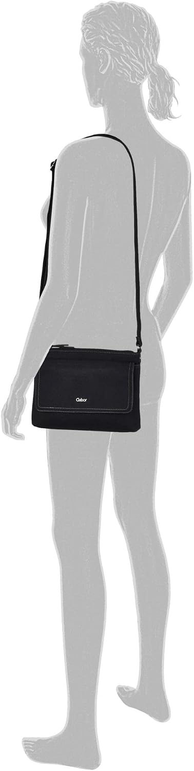 Gabor bags Dina Damen Umhängetasche Crossbody Bag 25,5 x 4 x 18,5 Schwarz, 25,5 x 4 x 18,5 Schwarz