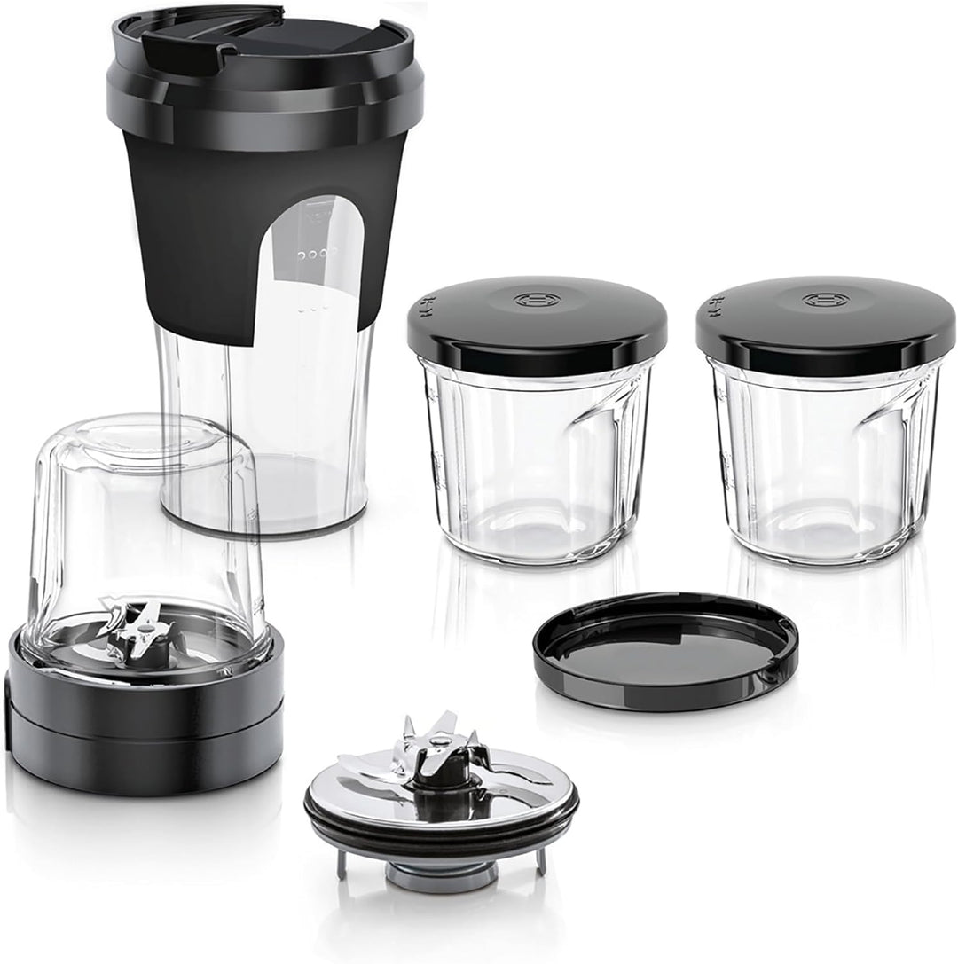 Bosch Zubehör-Set TastyMoments MUZ45XTM1, 5-in-1 Multi-Zerkleinerer-Set (Mixen, Mahlen, Hacken, Aufb