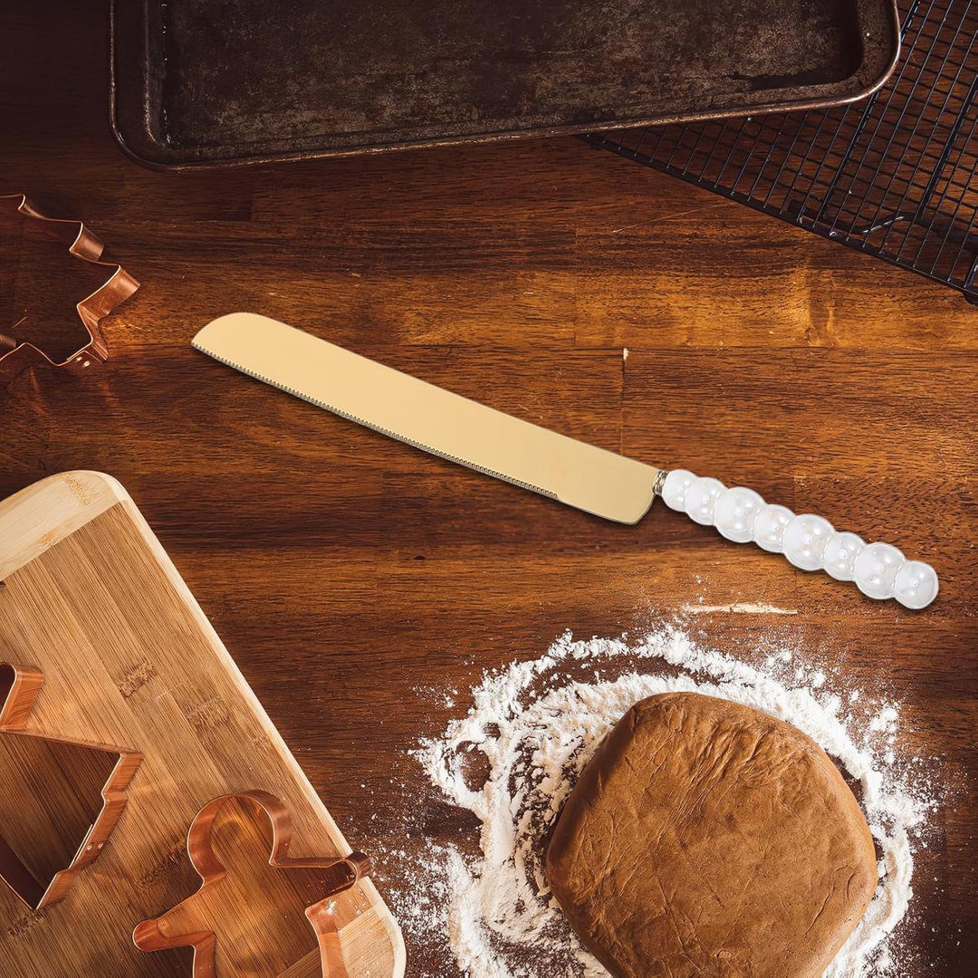 DOITOOL Tortenheber aus Metall mit Gezahnter Edelstahlklinge Keramikgriff für Desserts Kuchen und To