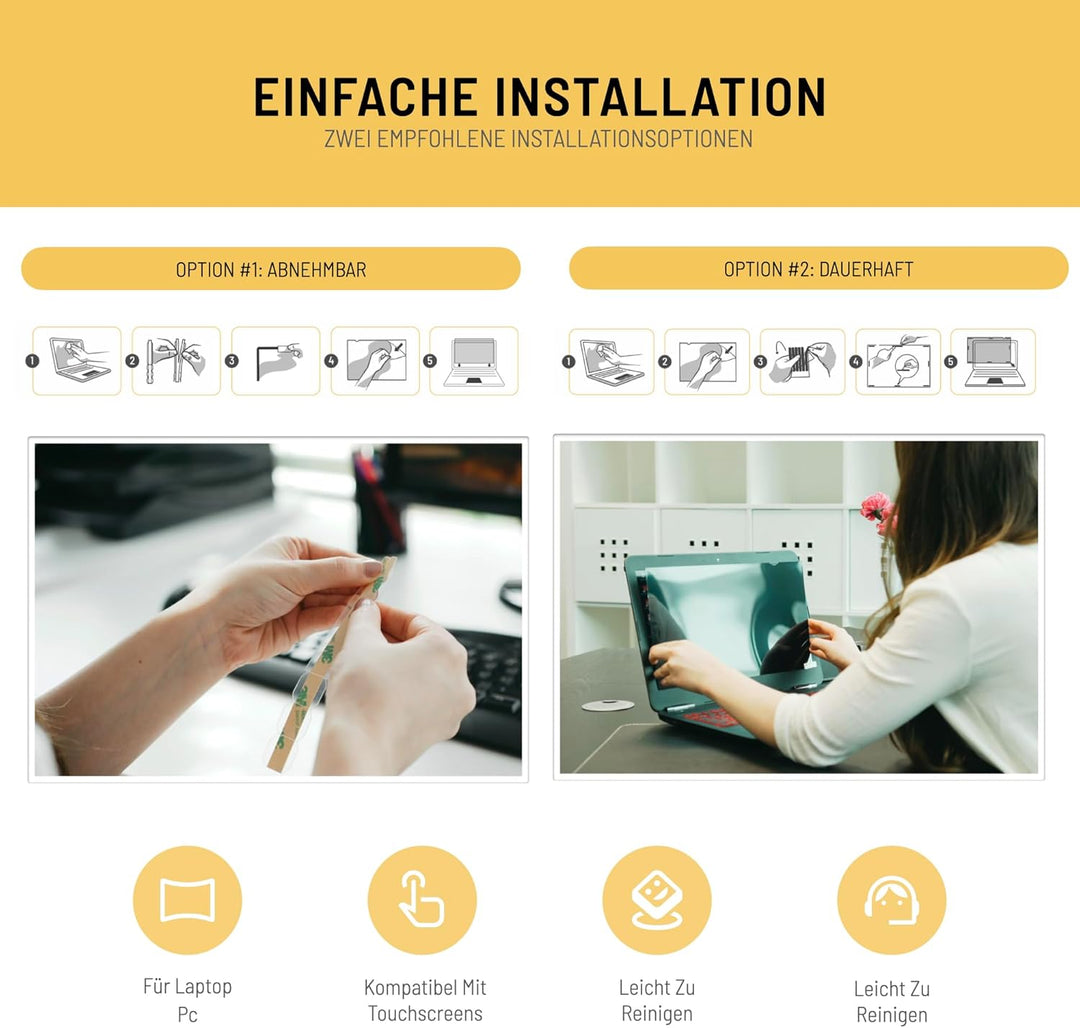 VistaProtect – Premium Blickschutzfilter & Anti-Blaulichtfilter, Privacy Filter Anti Blue Light Blic