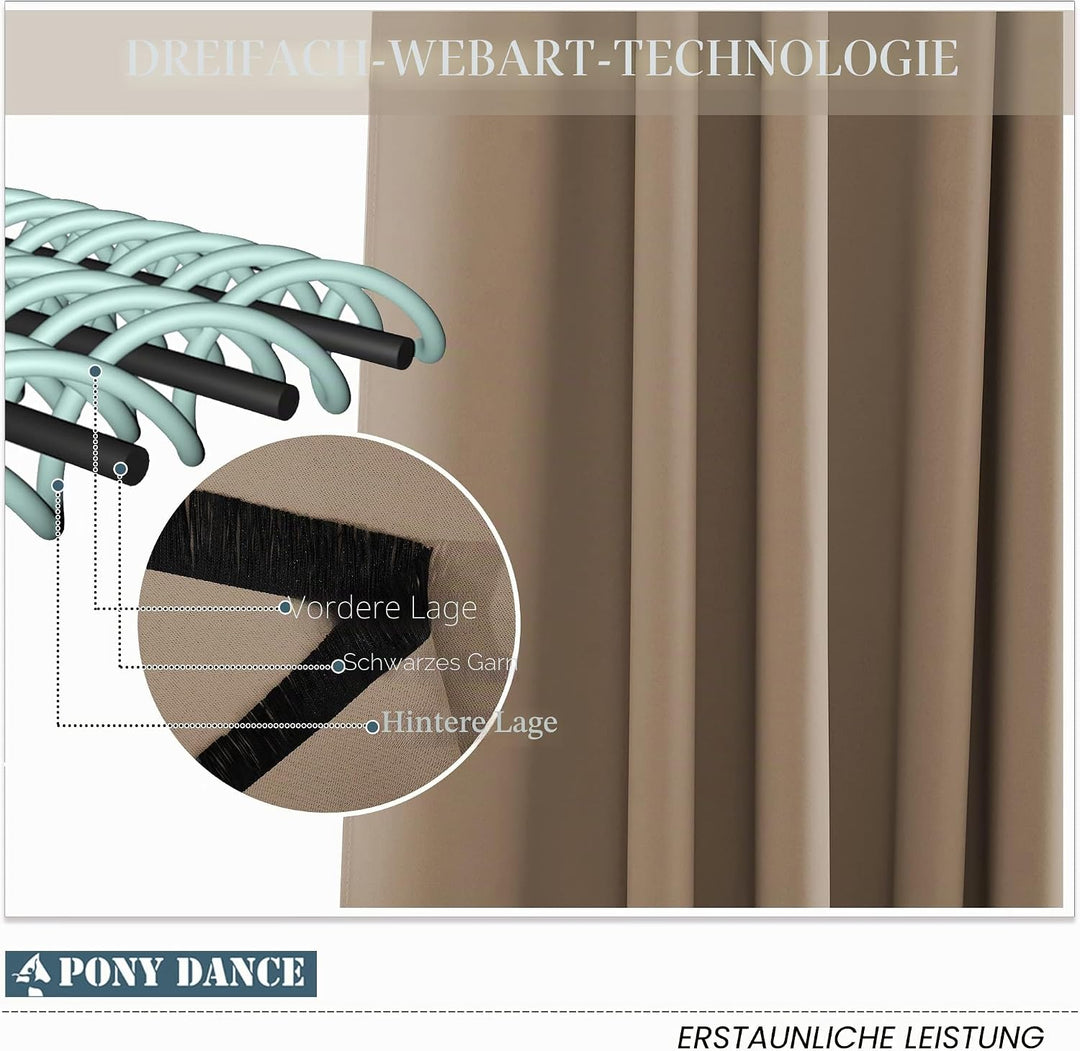 PONY DANCE Gardinen Wohnzimmer Modern Kurz 2 Stücke H 114 x B 132 cm Scheibengardine Blickdicht Verd