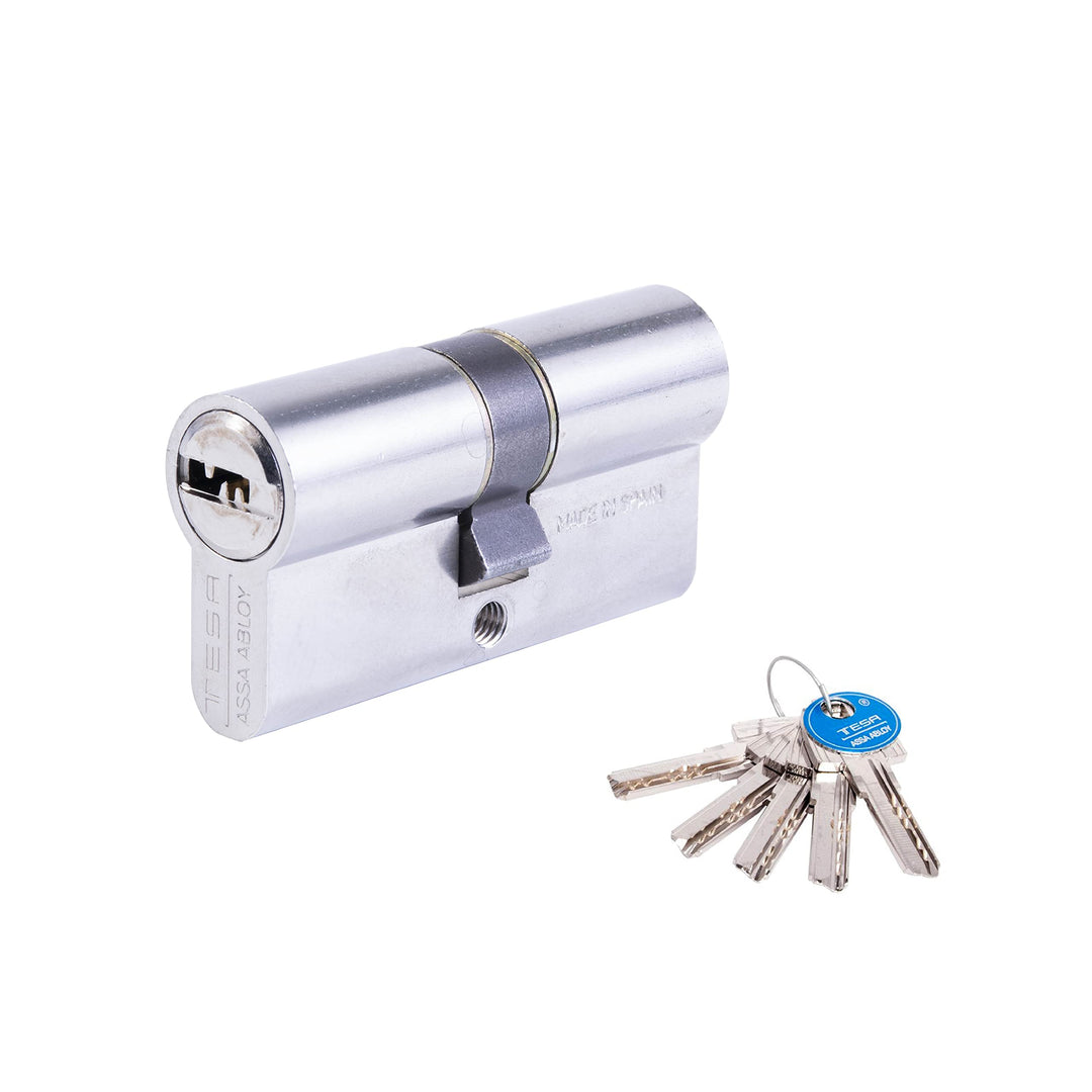 Tesa Assa Abloy, T65D4550N, Sicherheitszylinder, T60 DS, Doppelkupplung, langer Nocken, Schlüssel, v