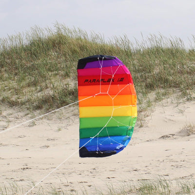 Wolkenstürmer® Paraflex Basic 2-Leiner Lenkmatte 1.2 Rainbow - Kite Drachen mit Flugschlaufen – Zwei