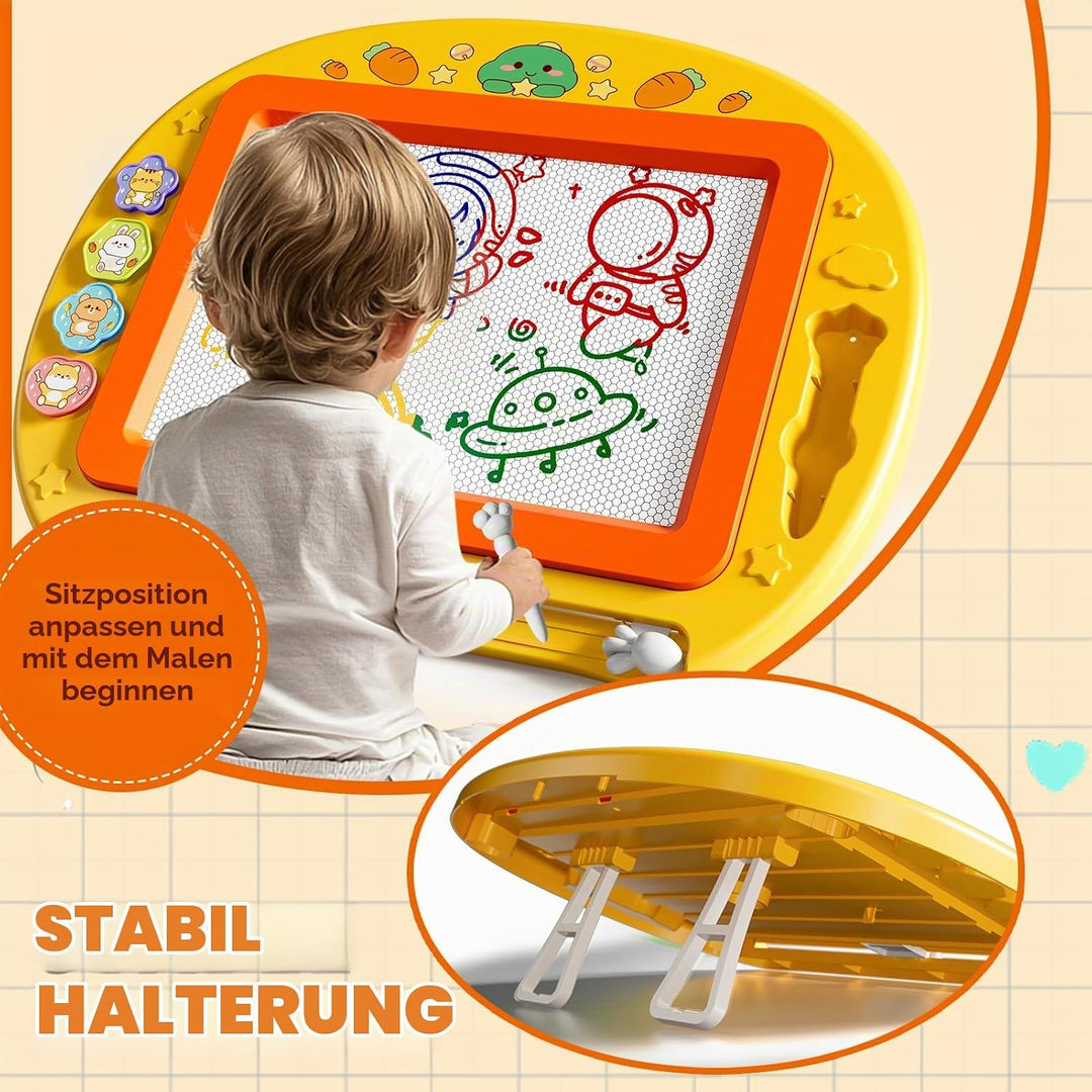XL Magnetische Zaubertafel für Kinder, Maltafel mit Stempel &amp; Stift, Lernspielzeug &amp; Reisegrösse, Ge