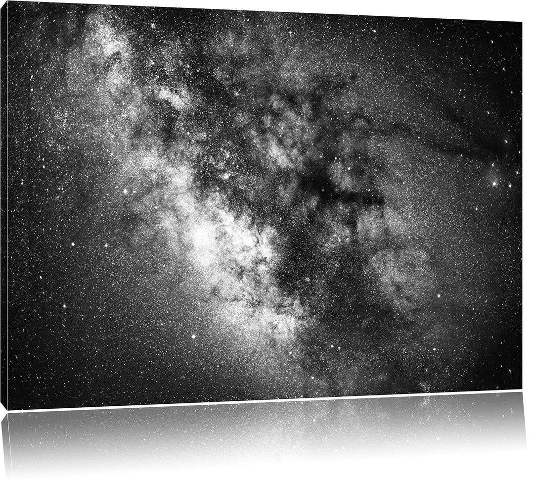 Pixxprint Zentrum der Milchstrasse / 100x70cm Leinwandbild bespannt auf Holzrahmen/Wandbild Kunstdru