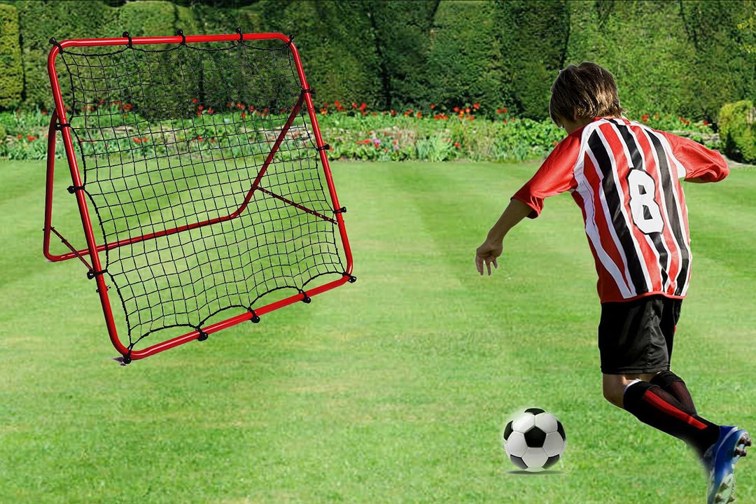 OYE Faltbares Fussball-Trainings-Rebounder-Netz mit verdicktem Rohr und Seil, Fussball-Rückprallnetz