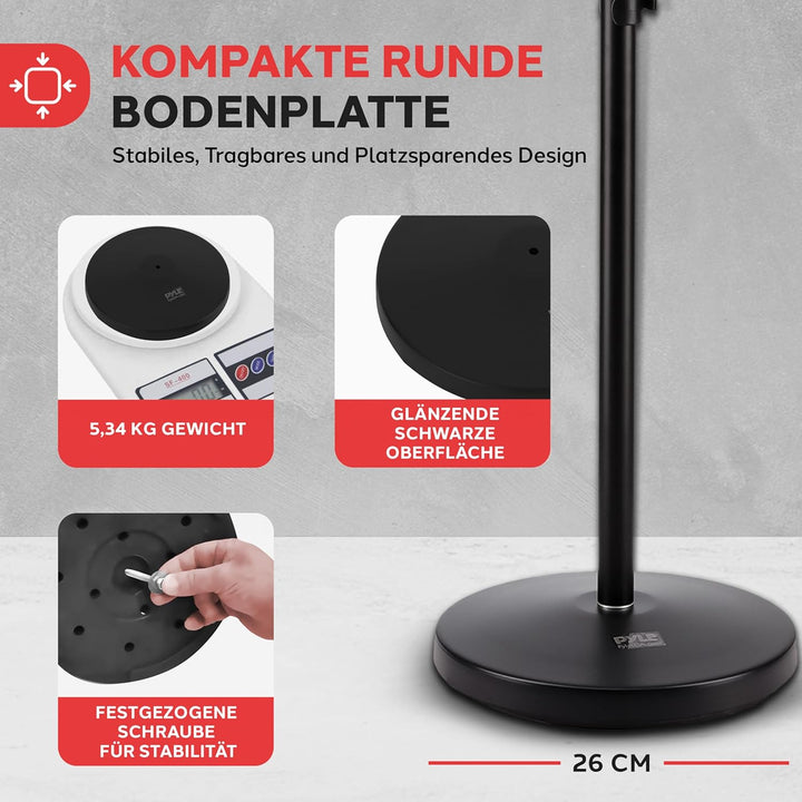 Pyle Universeller Mikrofonständer – M-6 Mikrofonhalter und Höhenverstellbar von 27,5” bis 57,5” Zoll